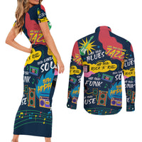 Music That Makes Us Proud African Couples Matching Short Sleeve Bodycon Dress and Long Sleeve Button Shirt Black People - Wonder Print Shop