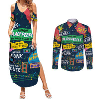 Music That Makes Us Proud African Couples Matching Summer Maxi Dress and Long Sleeve Button Shirt Black People - Wonder Print Shop