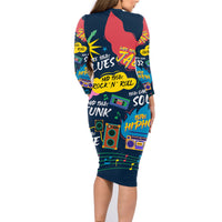 Music That Makes Us Proud African Family Matching Long Sleeve Bodycon Dress and Hawaiian Shirt Black People - Wonder Print Shop