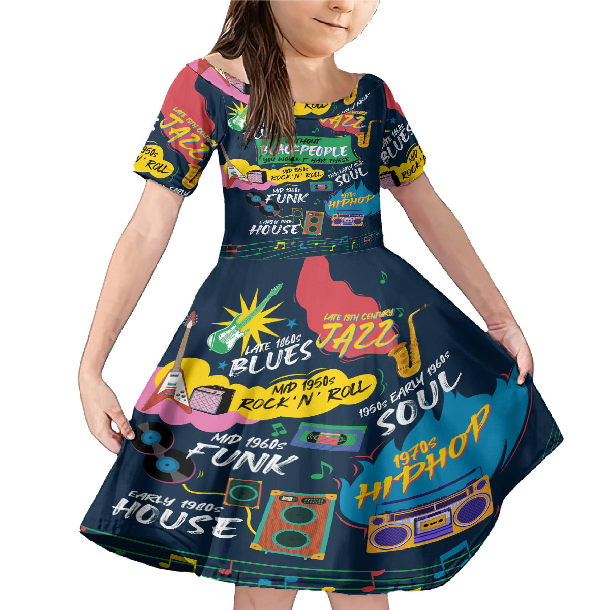 Music That Makes Us Proud African Family Matching Mermaid Dress and Hawaiian Shirt Black People - Wonder Print Shop