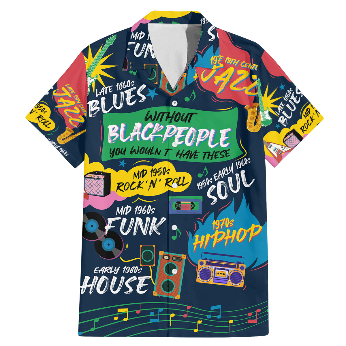 Music That Makes Us Proud African Family Matching Mermaid Dress and Hawaiian Shirt Black People - Wonder Print Shop