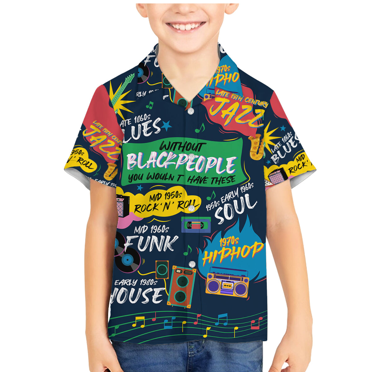 Music That Makes Us Proud African Family Matching Mermaid Dress and Hawaiian Shirt Black People - Wonder Print Shop