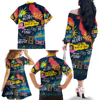 Music That Makes Us Proud African Family Matching Off Shoulder Long Sleeve Dress and Hawaiian Shirt Black People - Wonder Print Shop