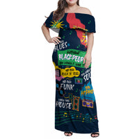 Music That Makes Us Proud African Family Matching Off Shoulder Maxi Dress and Hawaiian Shirt Black People - Wonder Print Shop