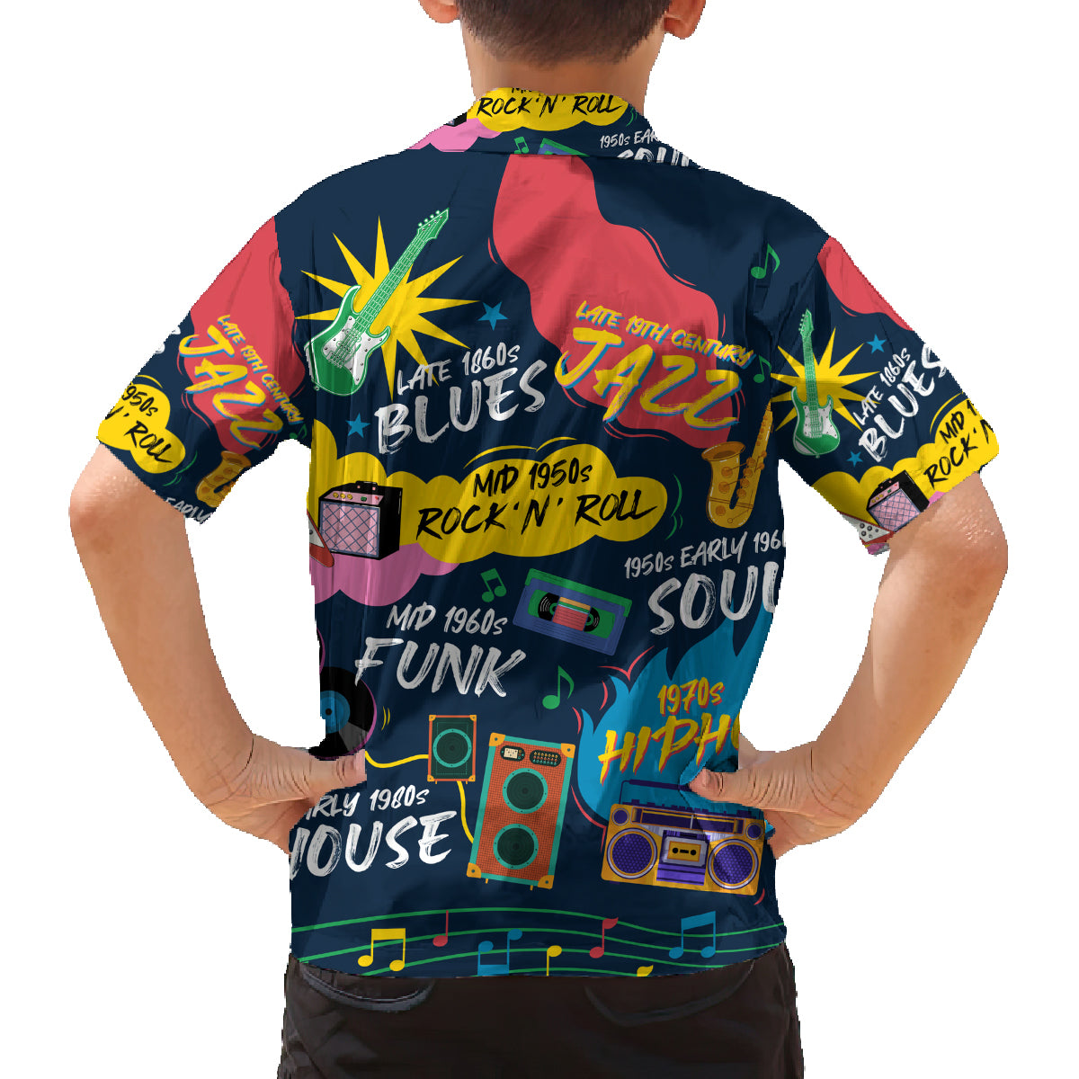 Music That Makes Us Proud African Family Matching Off Shoulder Short Dress and Hawaiian Shirt Black People - Wonder Print Shop