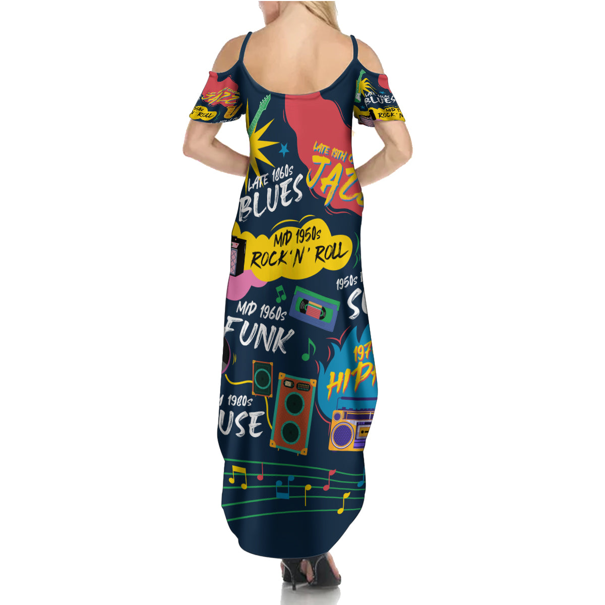 Music That Makes Us Proud African Family Matching Summer Maxi Dress and Hawaiian Shirt Black People - Wonder Print Shop