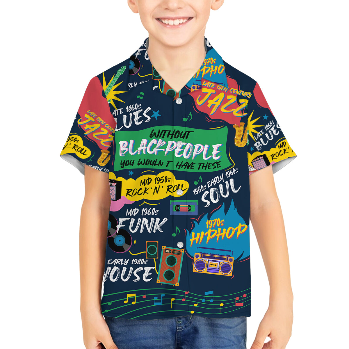 Music That Makes Us Proud African Family Matching Summer Maxi Dress and Hawaiian Shirt Black People - Wonder Print Shop