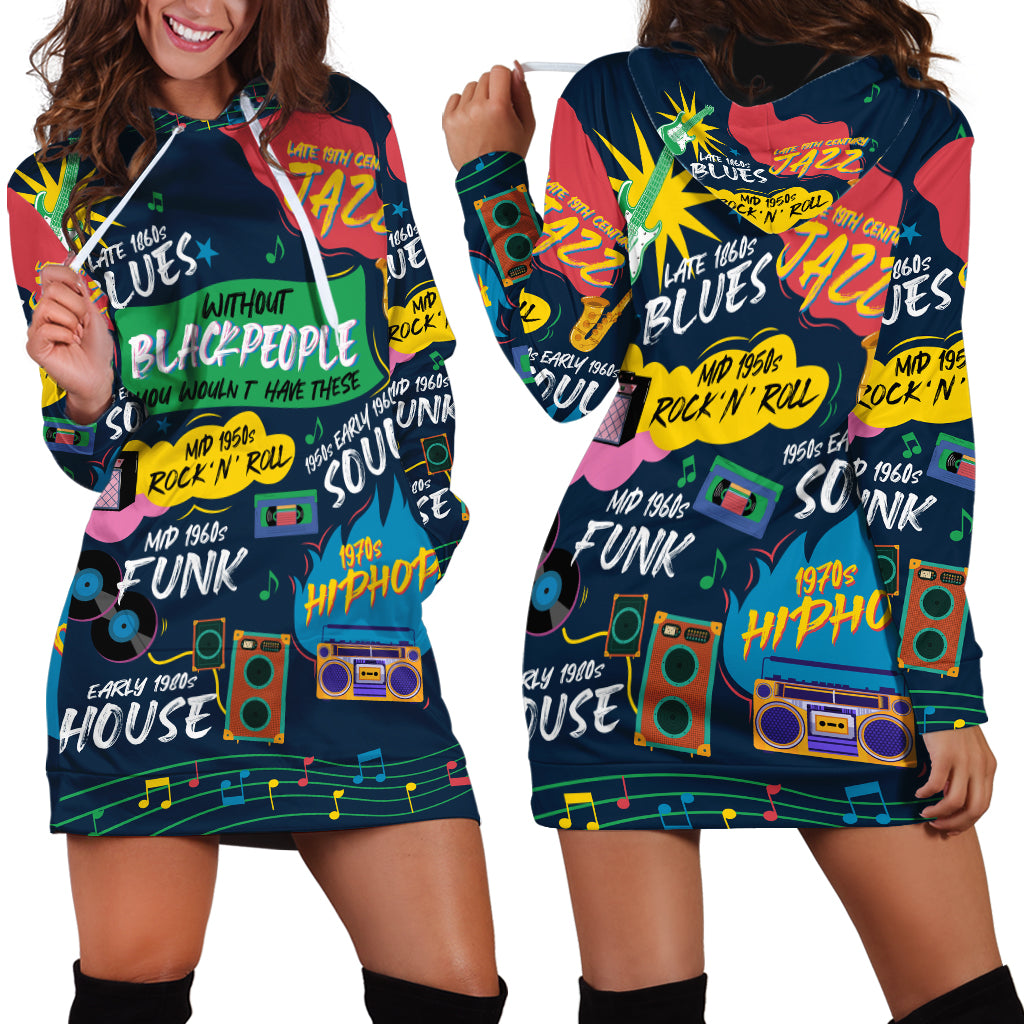 Music That Makes Us Proud African Hoodie Dress Black People - Wonder Print Shop