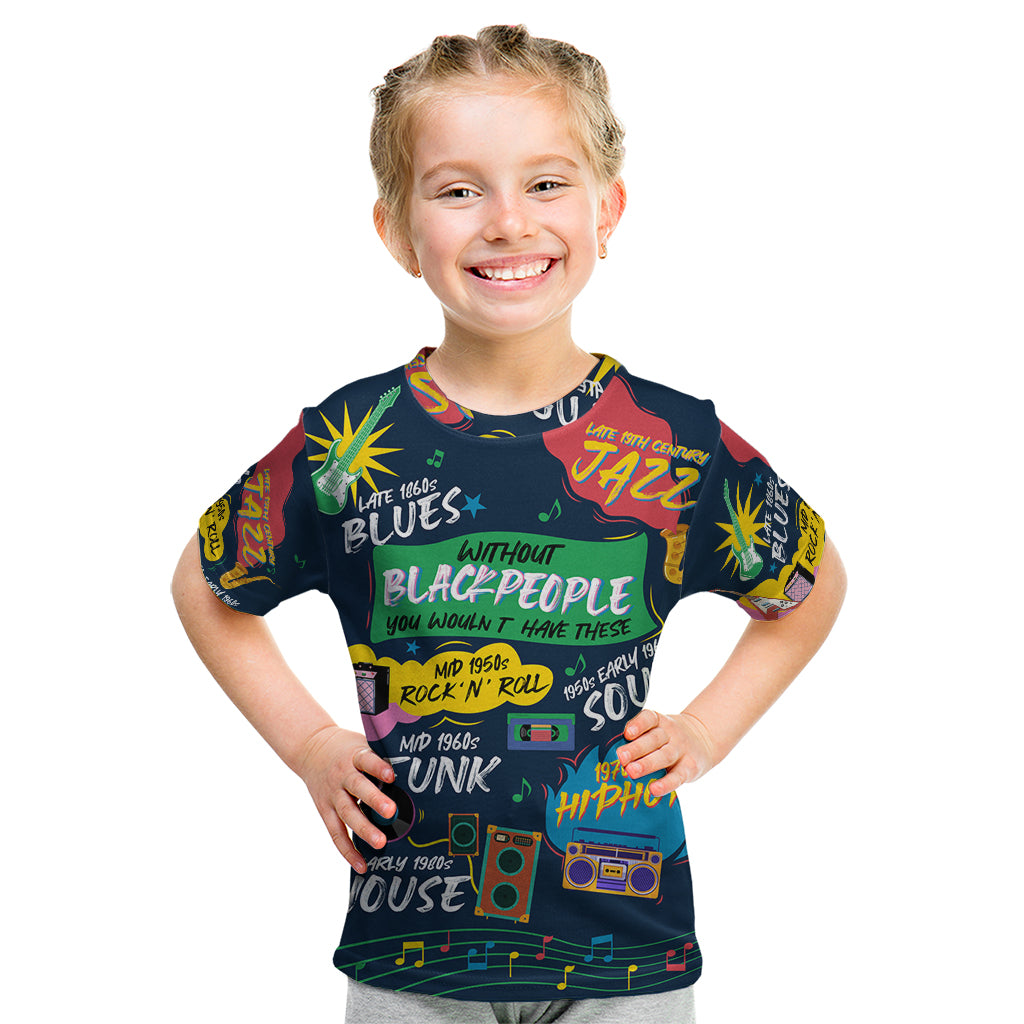 Music That Makes Us Proud African Kid T Shirt Black People - Wonder Print Shop