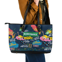 Music That Makes Us Proud African Leather Tote Bag Black People - Wonder Print Shop