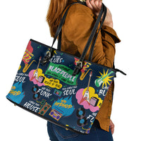 Music That Makes Us Proud African Leather Tote Bag Black People - Wonder Print Shop