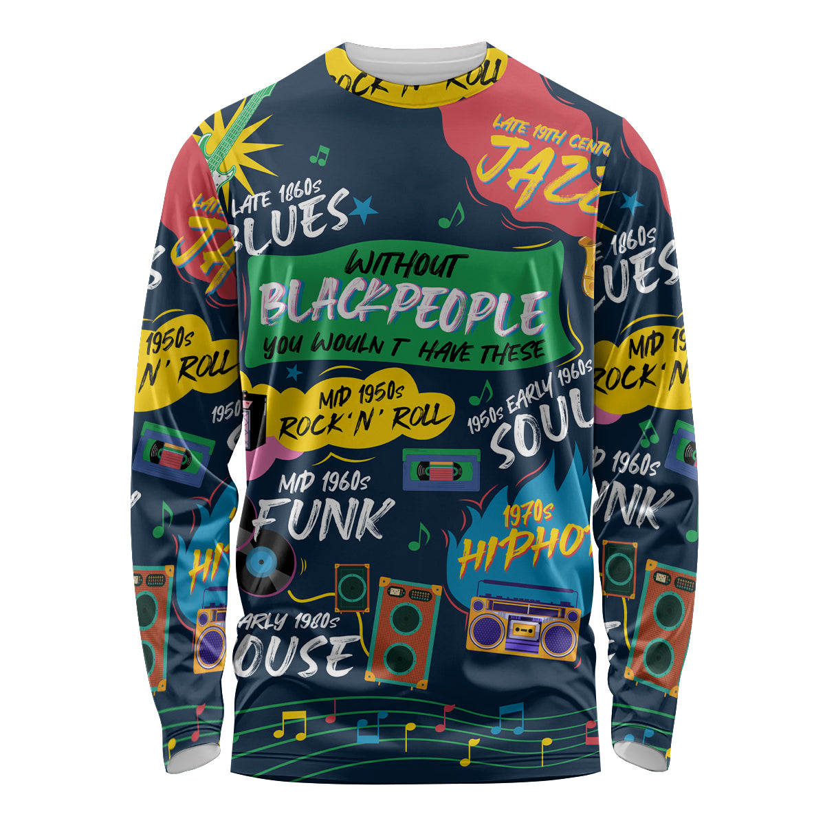 Music That Makes Us Proud African Long Sleeve Shirt Black People - Wonder Print Shop