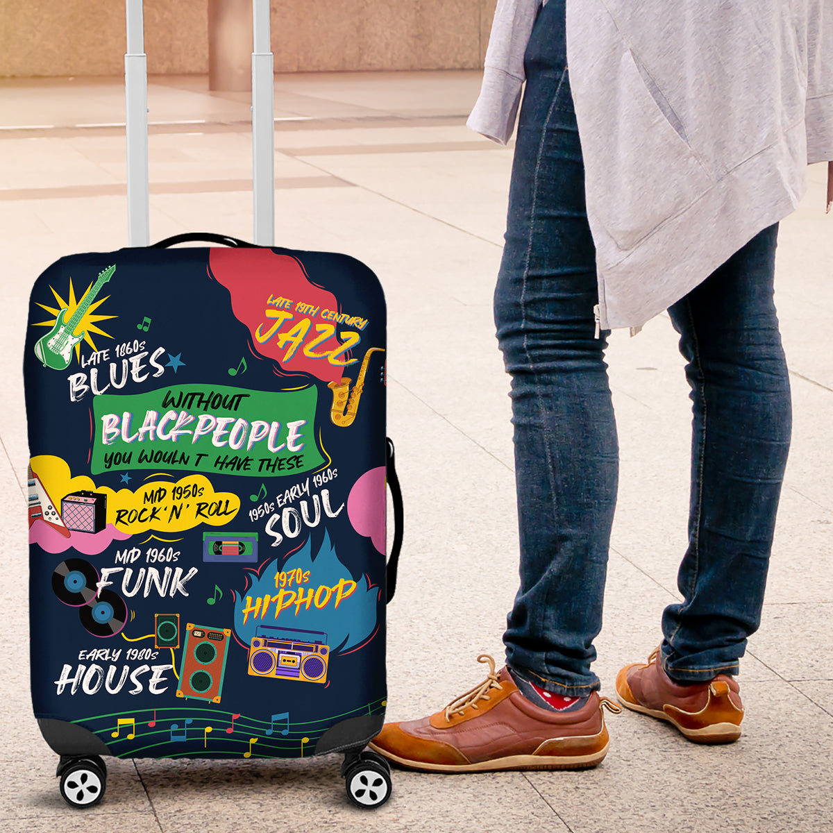 Music That Makes Us Proud African Luggage Cover Black People - Wonder Print Shop