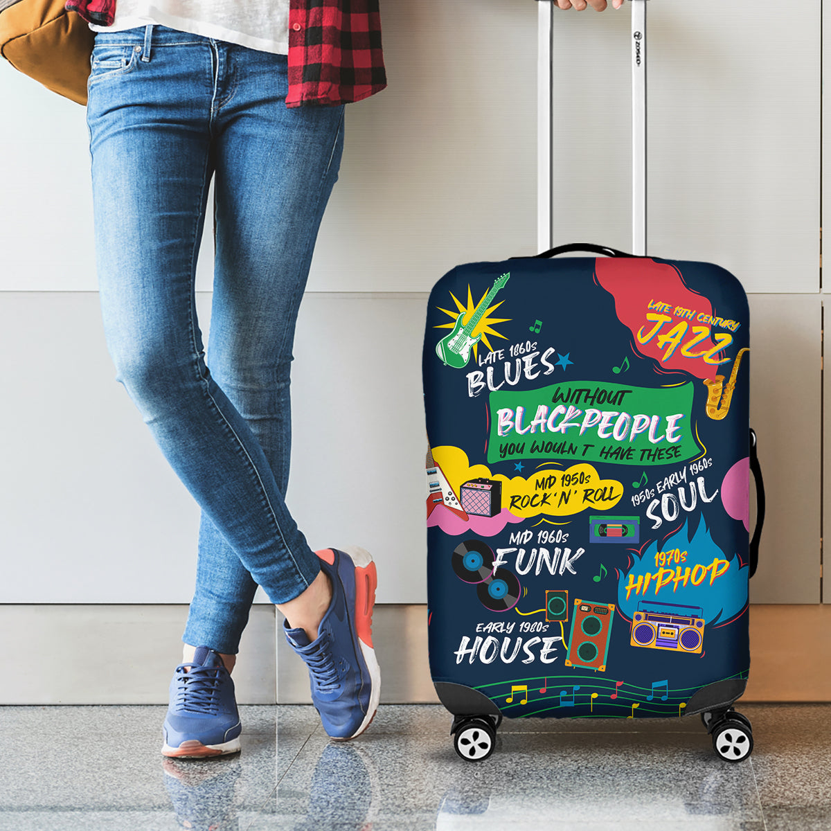 Music That Makes Us Proud African Luggage Cover Black People - Wonder Print Shop