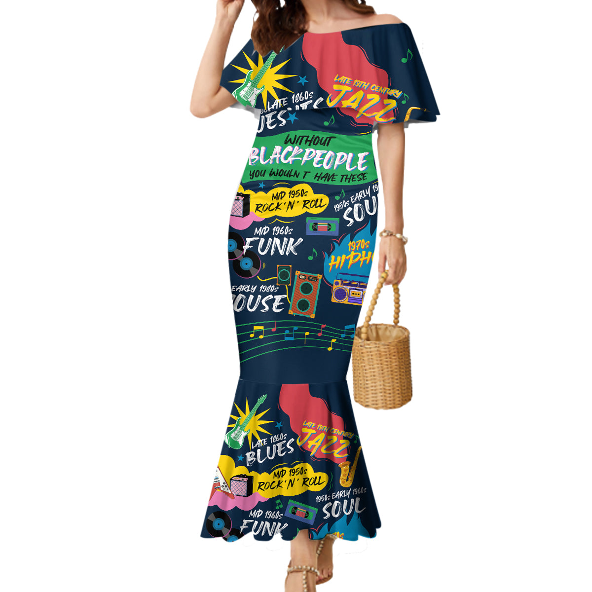 Music That Makes Us Proud African Mermaid Dress Black People - Wonder Print Shop