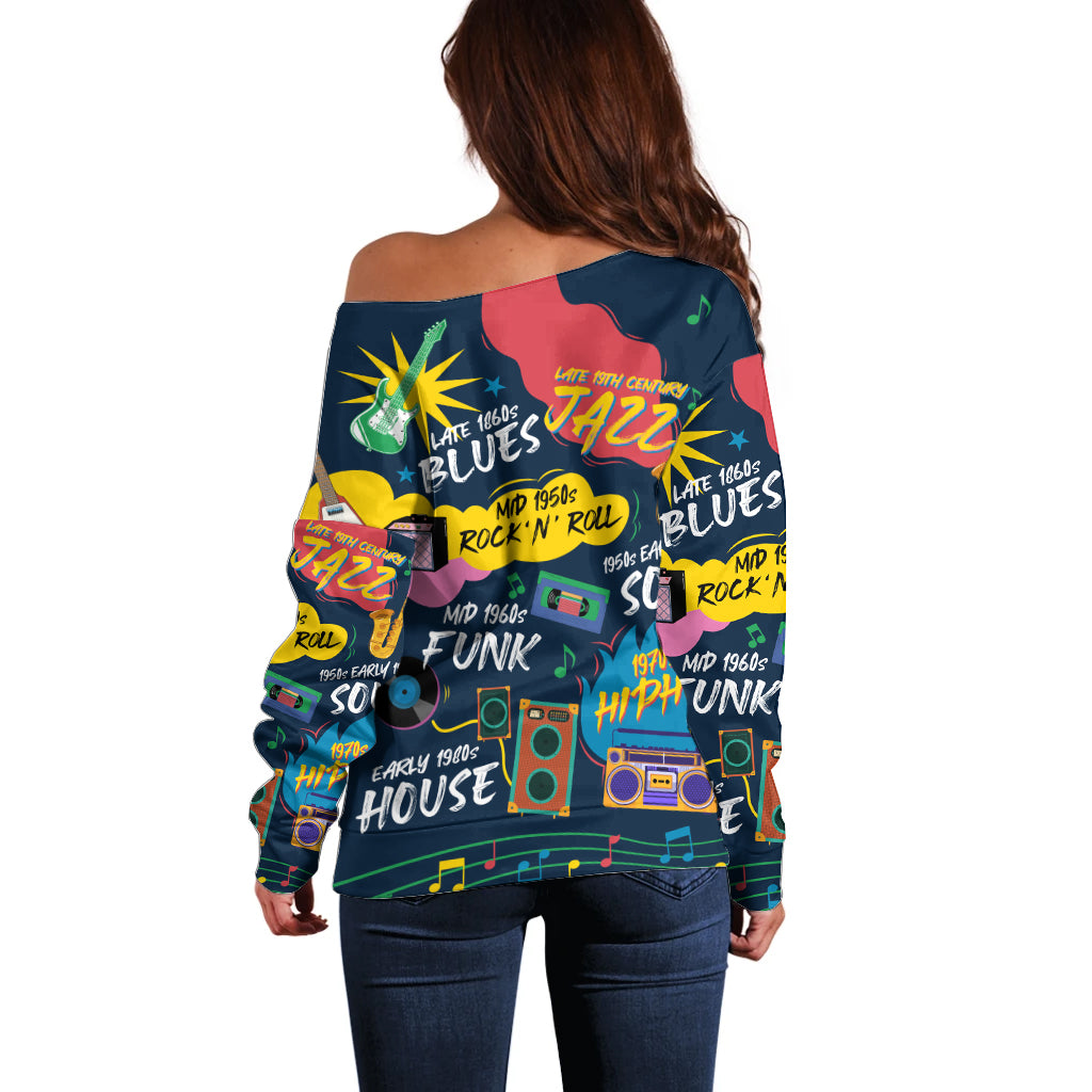 Music That Makes Us Proud African Off Shoulder Sweater Black People - Wonder Print Shop