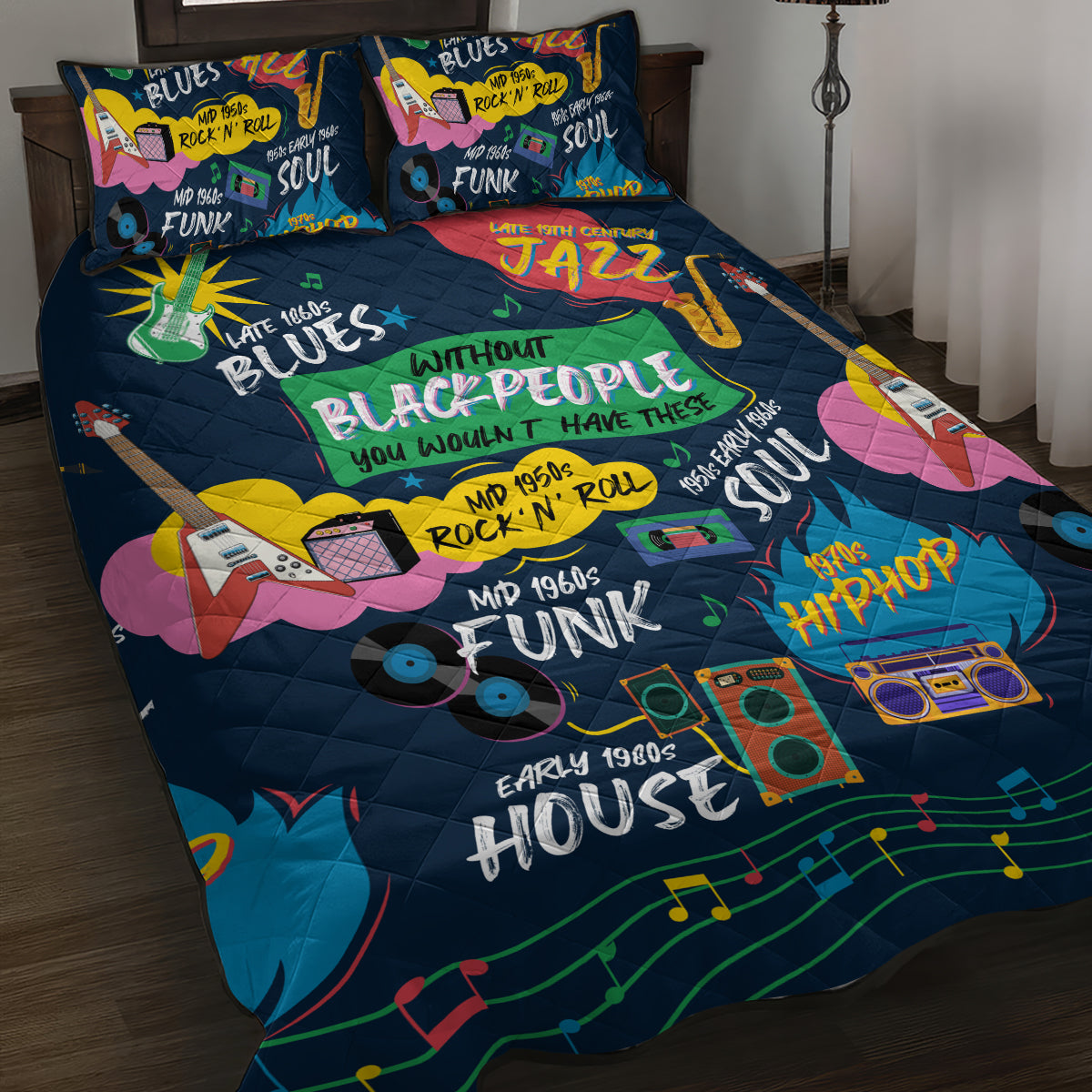 Music That Makes Us Proud African Quilt Bed Set Black People - Wonder Print Shop