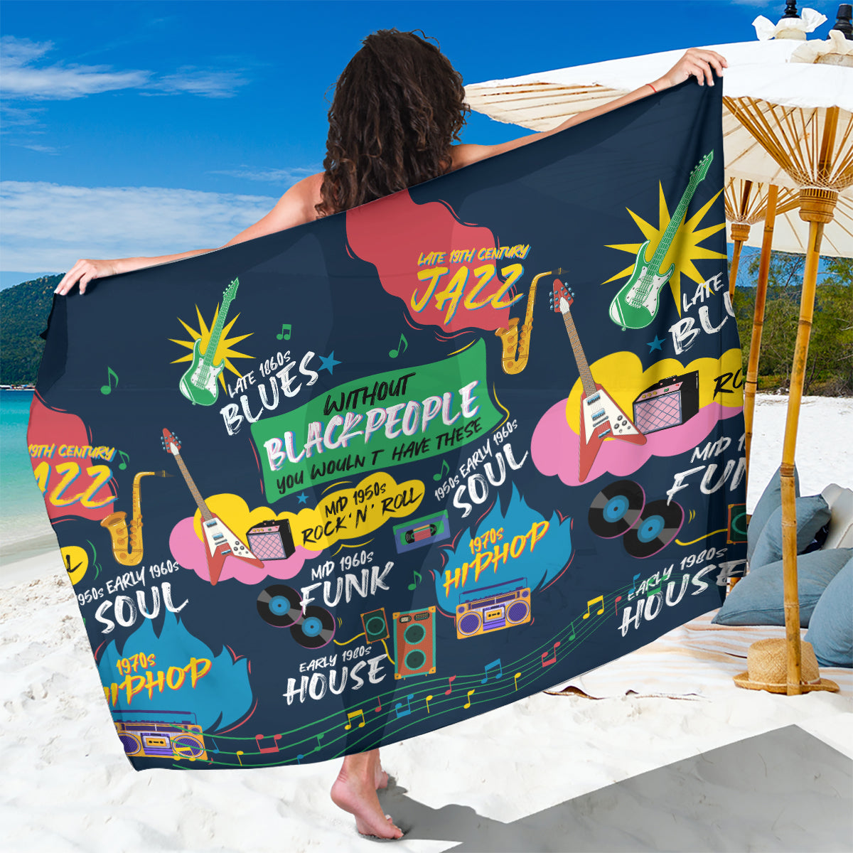 Music That Makes Us Proud African Sarong Black People - Wonder Print Shop