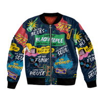 Music That Makes Us Proud African Sleeve Zip Bomber Jacket Black People - Wonder Print Shop
