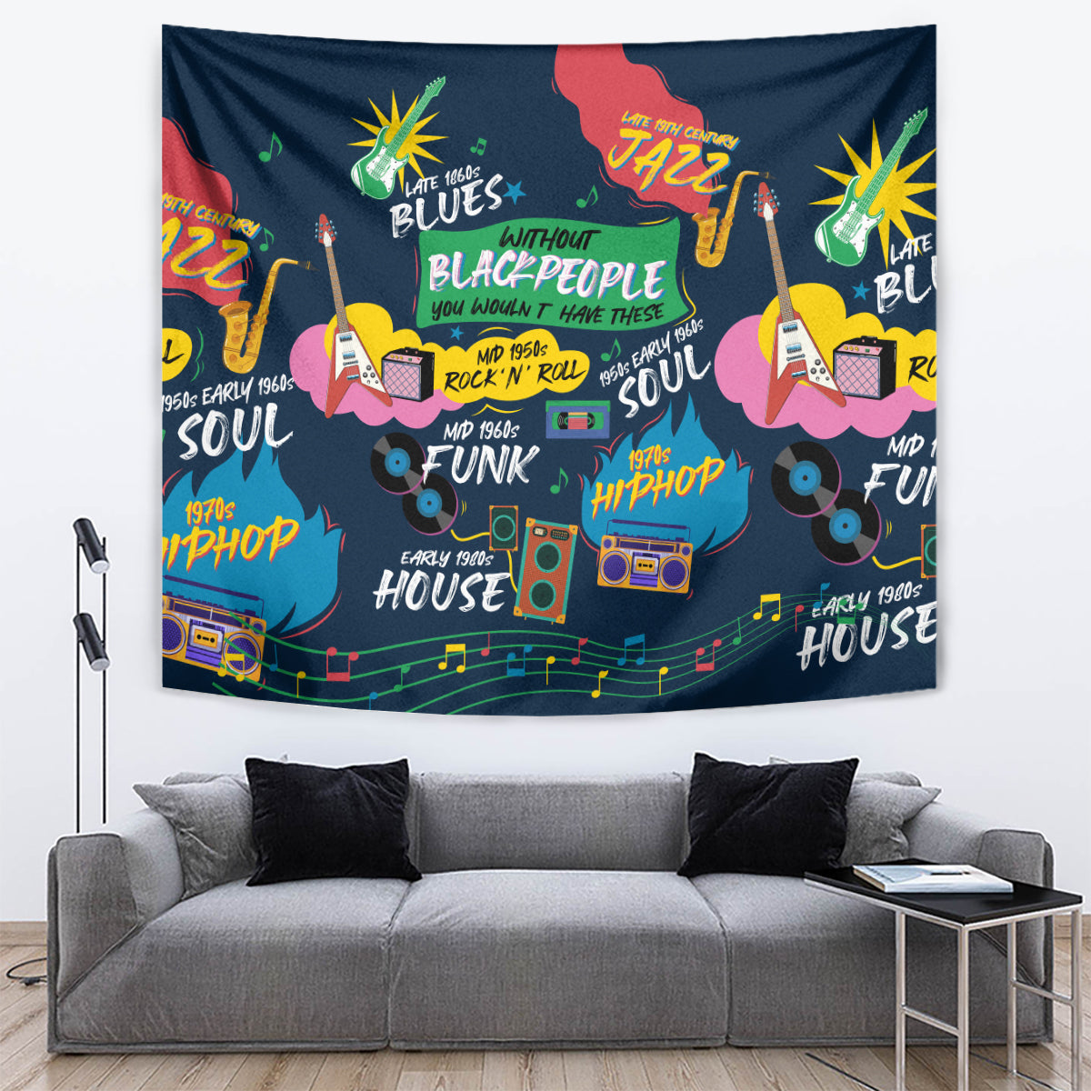 Music That Makes Us Proud African Tapestry Black People - Wonder Print Shop