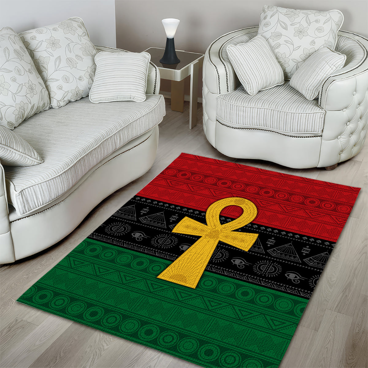 Pan African Ankh Area Rug Egyptian Cross - Wonder Print Shop