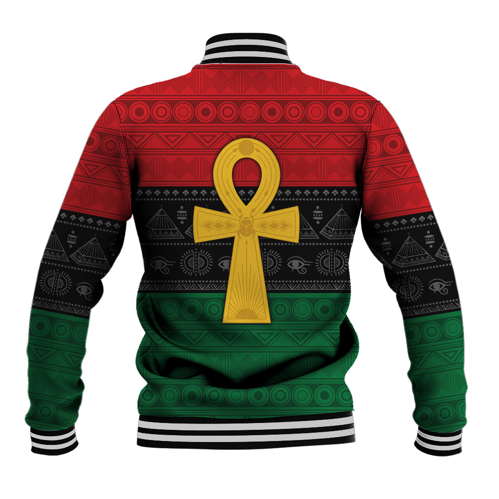 Pan African Ankh Baseball Jacket Egyptian Cross - Wonder Print Shop