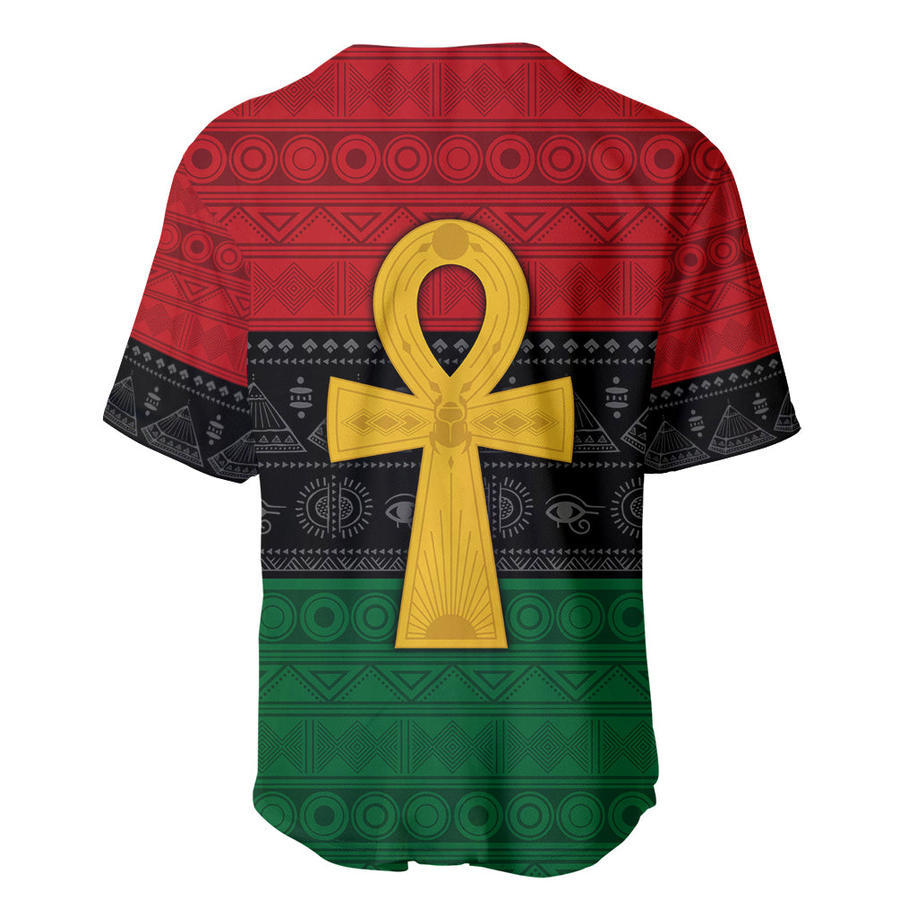 Pan African Ankh Baseball Jersey Egyptian Cross - Wonder Print Shop