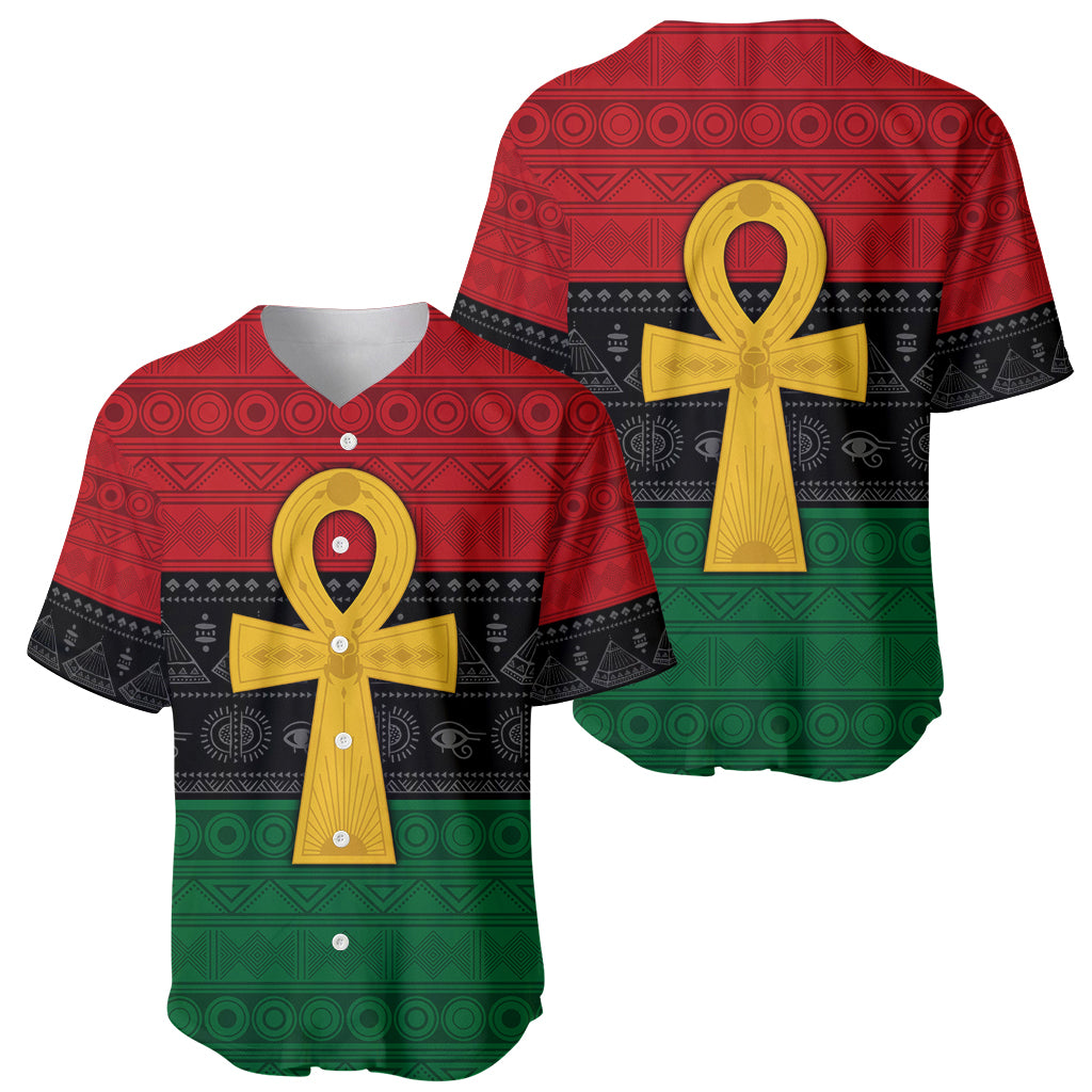 Pan African Ankh Baseball Jersey Egyptian Cross - Wonder Print Shop