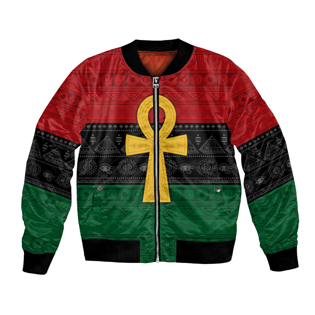 Pan African Ankh Bomber Jacket Egyptian Cross - Wonder Print Shop