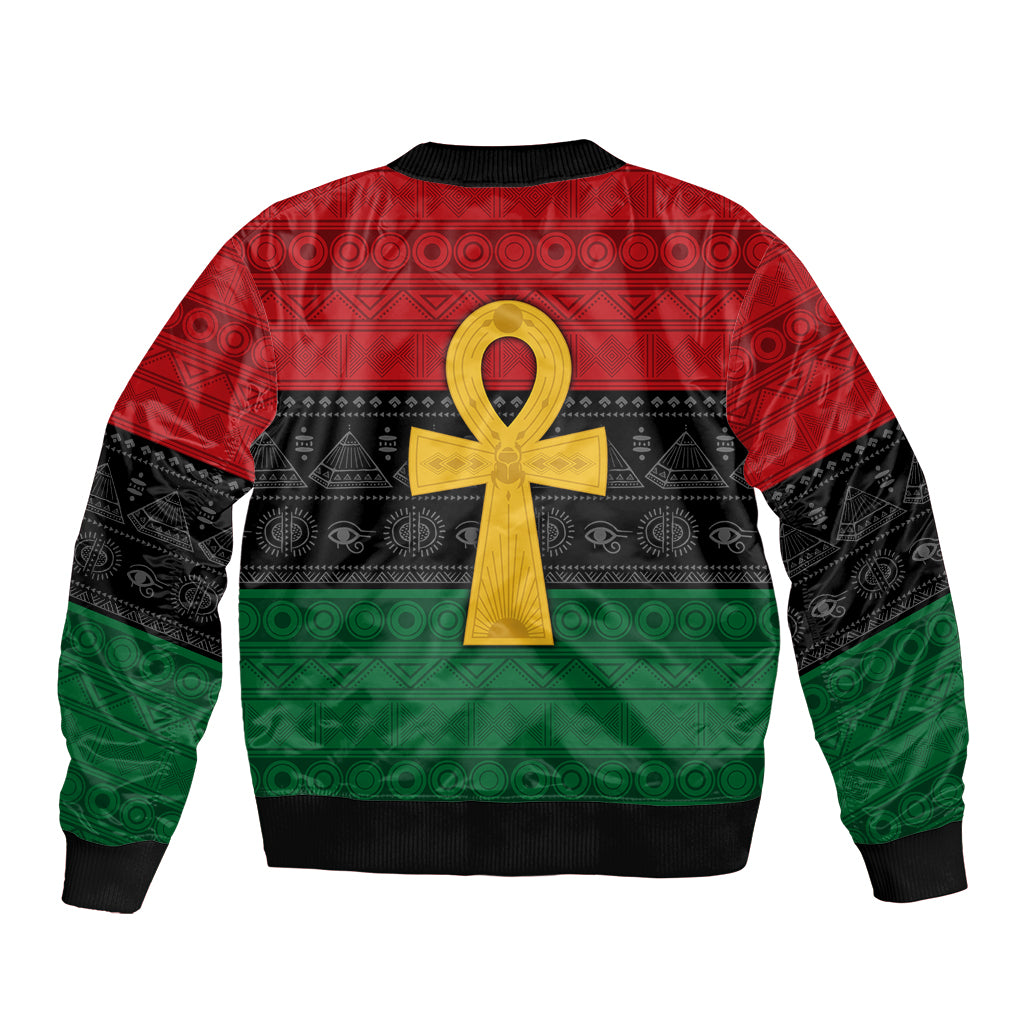 Pan African Ankh Bomber Jacket Egyptian Cross - Wonder Print Shop
