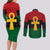 Pan African Ankh Couples Matching Long Sleeve Bodycon Dress and Long Sleeve Button Shirt Egyptian Cross
