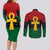 Pan African Ankh Couples Matching Long Sleeve Bodycon Dress and Long Sleeve Button Shirt Egyptian Cross - Wonder Print Shop