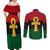 Pan African Ankh Couples Matching Off Shoulder Maxi Dress and Long Sleeve Button Shirt Egyptian Cross - Wonder Print Shop