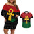 Pan African Ankh Couples Matching Off Shoulder Short Dress and Hawaiian Shirt Egyptian Cross