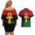 Pan African Ankh Couples Matching Off Shoulder Short Dress and Hawaiian Shirt Egyptian Cross
