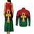 Pan African Ankh Couples Matching Tank Maxi Dress and Long Sleeve Button Shirt Egyptian Cross