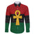 Pan African Ankh Family Matching Long Sleeve Bodycon Dress and Hawaiian Shirt Egyptian Cross - Wonder Print Shop
