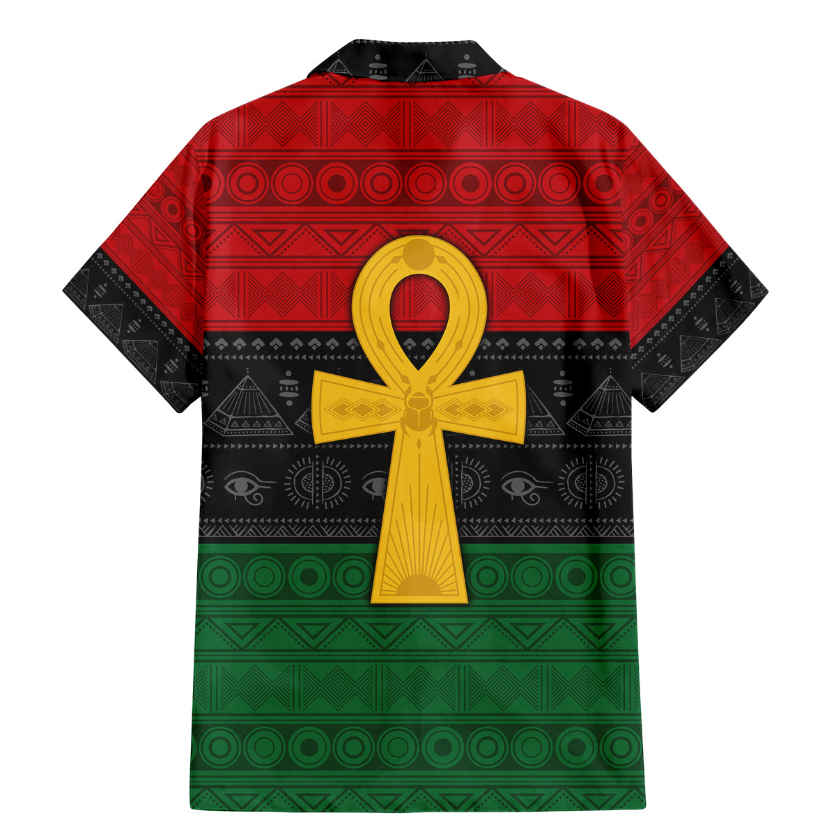 Pan African Ankh Family Matching Mermaid Dress and Hawaiian Shirt Egyptian Cross - Wonder Print Shop