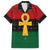Pan African Ankh Family Matching Off Shoulder Long Sleeve Dress and Hawaiian Shirt Egyptian Cross
