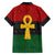 Pan African Ankh Family Matching Off Shoulder Long Sleeve Dress and Hawaiian Shirt Egyptian Cross