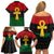 Pan African Ankh Family Matching Off Shoulder Short Dress and Hawaiian Shirt Egyptian Cross