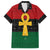 Pan African Ankh Family Matching Short Sleeve Bodycon Dress and Hawaiian Shirt Egyptian Cross