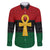 Pan African Ankh Family Matching Short Sleeve Bodycon Dress and Hawaiian Shirt Egyptian Cross - Wonder Print Shop