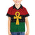 Pan African Ankh Family Matching Short Sleeve Bodycon Dress and Hawaiian Shirt Egyptian Cross - Wonder Print Shop