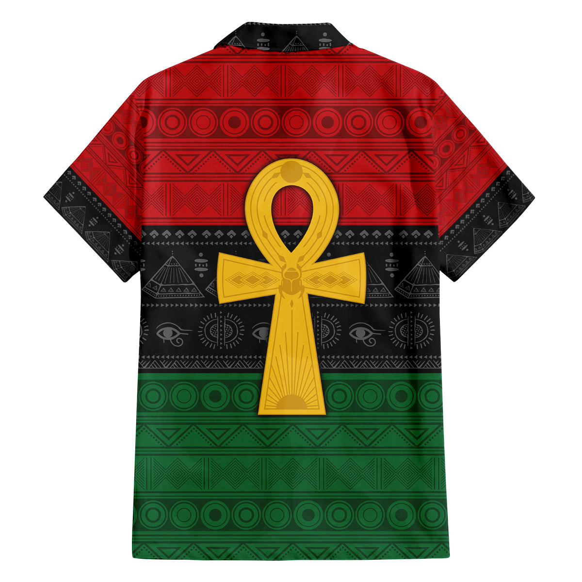 Pan African Ankh Family Matching Summer Maxi Dress and Hawaiian Shirt Egyptian Cross - Wonder Print Shop
