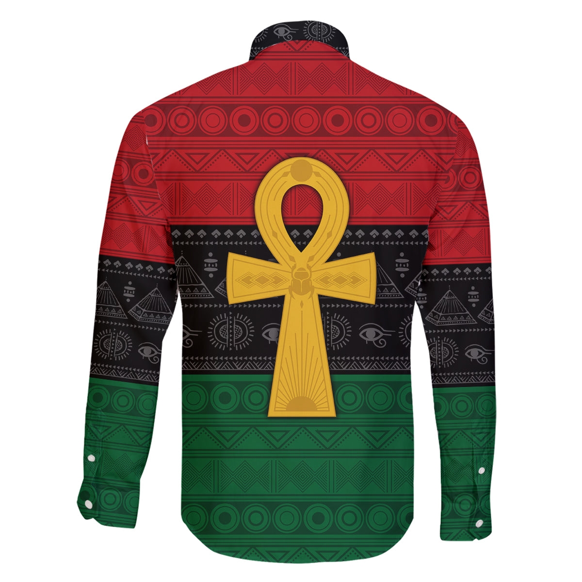 Pan African Ankh Family Matching Tank Maxi Dress and Hawaiian Shirt Egyptian Cross - Wonder Print Shop