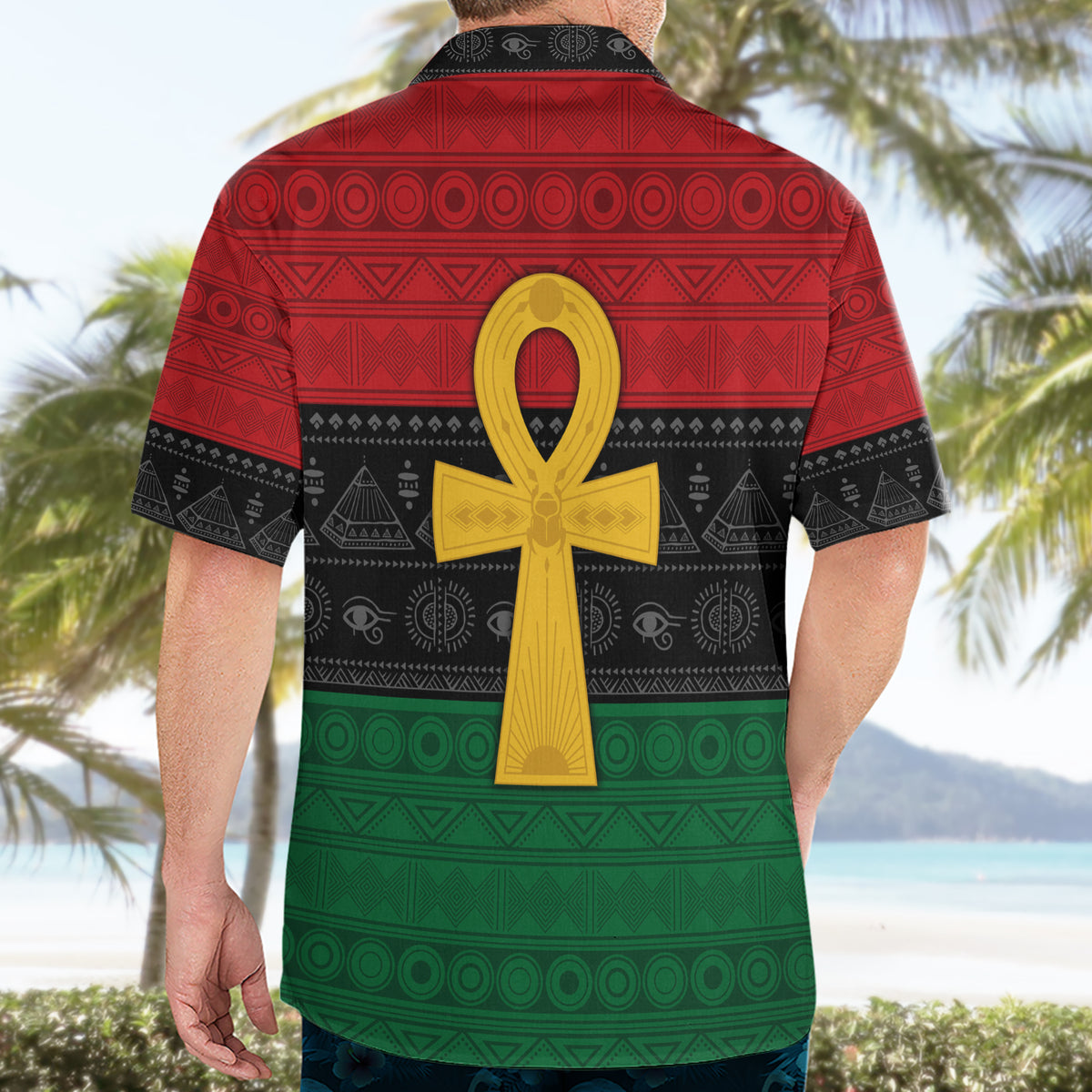 Pan African Ankh Hawaiian Shirt Egyptian Cross - Wonder Print Shop