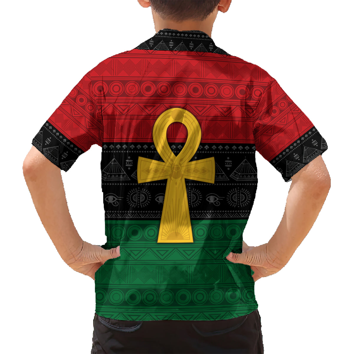 Pan African Ankh Hawaiian Shirt Egyptian Cross - Wonder Print Shop