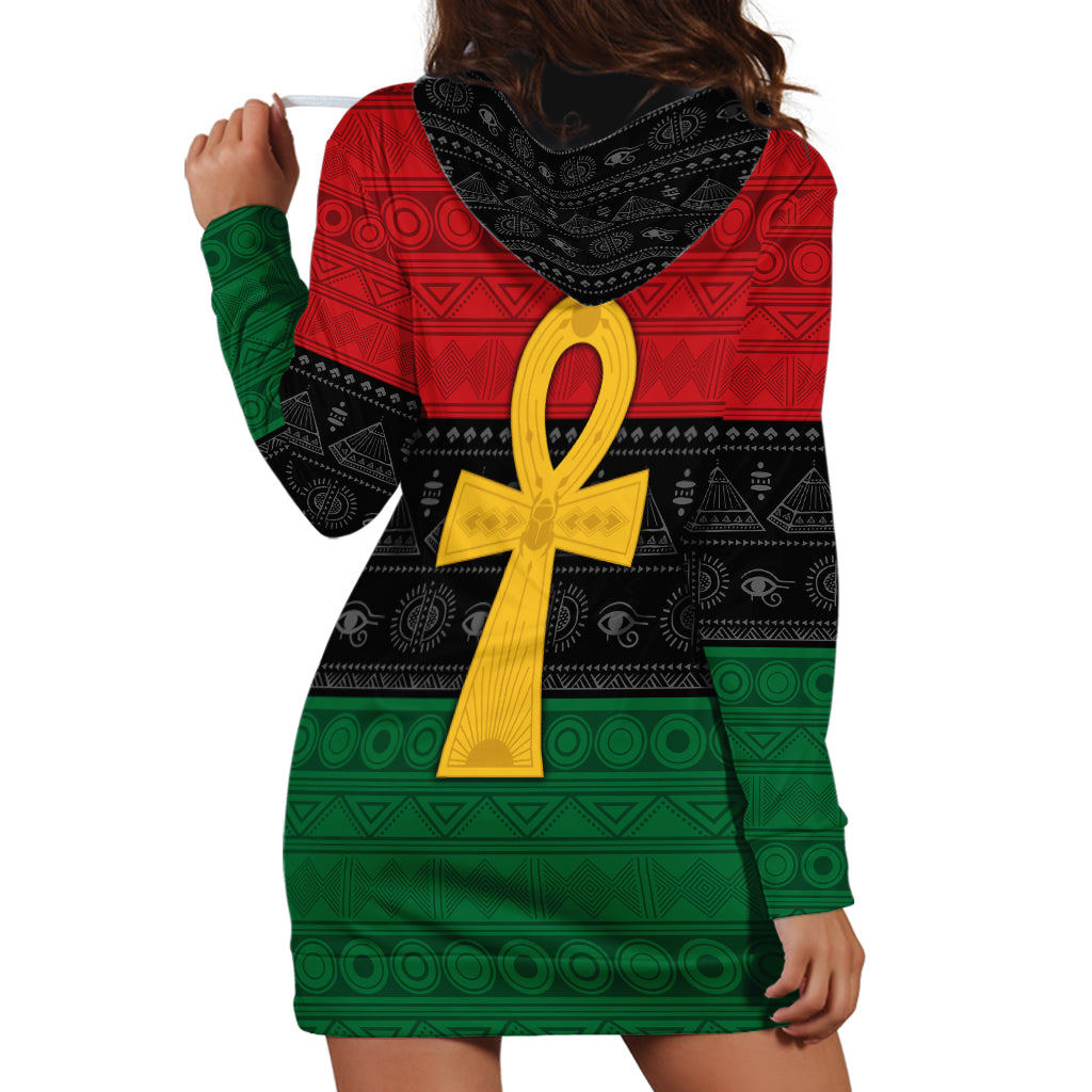 Pan African Ankh Hoodie Dress Egyptian Cross - Wonder Print Shop