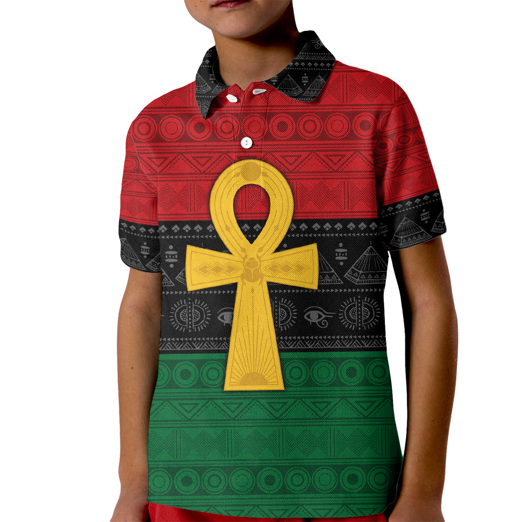 Pan African Ankh Kid Polo Shirt Egyptian Cross - Wonder Print Shop